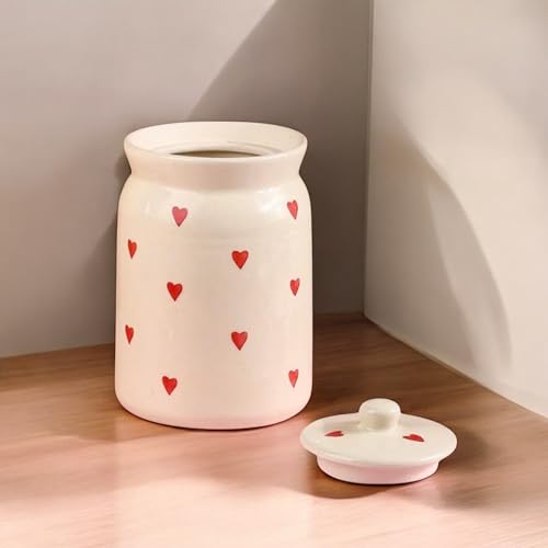 ClayStone Heart-Shaped Ceramic Storage Jar Set - 2 x 2 KG (2000 ml) - Martban Pickle Container - Kitchen Storage for Pickle, Chutneys and Sauces - Durable, and Easy to Clean (Pack of 2), Brown - Image 3