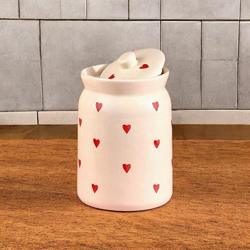 ClayStone Heart-Shaped Ceramic Storage Jar Set - 2 x 2 KG (2000 ml) - Martban Pickle Container - Kitchen Storage for Pickle, Chutneys and Sauces - Durable, and Easy to Clean (Pack of 2), Brown - Image 5