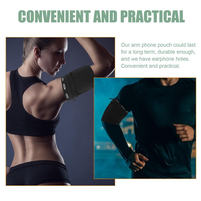 Adjustable Phone Armband for Running Lightweight Dark Sports Wrist Holder Compatible with Smartphones - Image 4