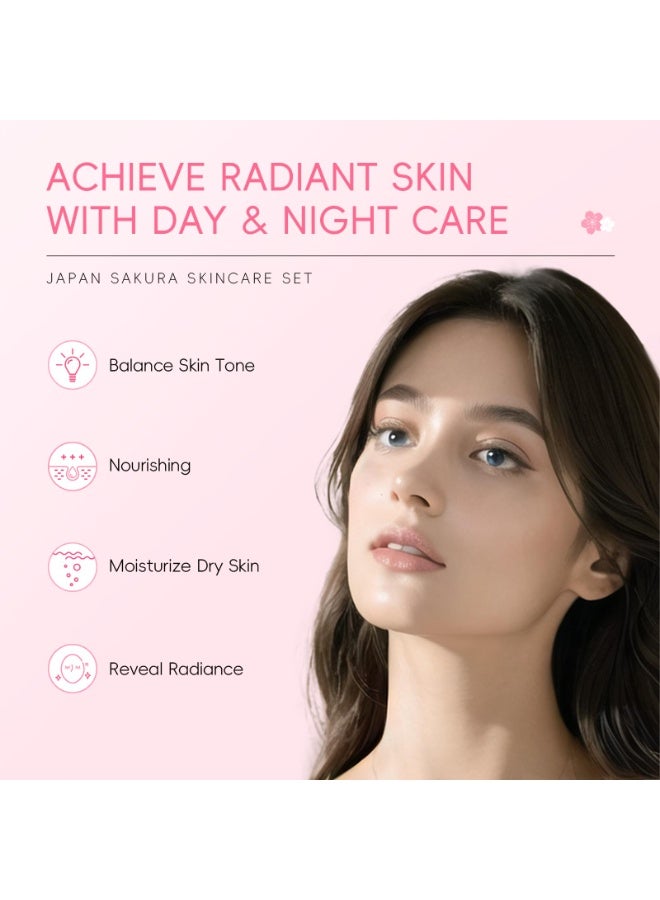 LAIKOU Skincare Gift Set for Teenage Girls, JAPAN SAKURA Skin Care Sets & Kits Gift Set for Women with Cleanser,Toner,Serum,Eye Cream,Face Cream,Sunscreen for Pores, Moisturizing Travel Kit 6pcs - Image 4