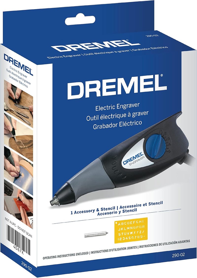 DREMEL أداة النقش الدوارة 120 فولت مع قوالب - آلة الحرف اليدوية المثالية لتخصيص ونقش الجلد، المعدن، الزجاج، والخشب، أسود، 290-02 - Image 4