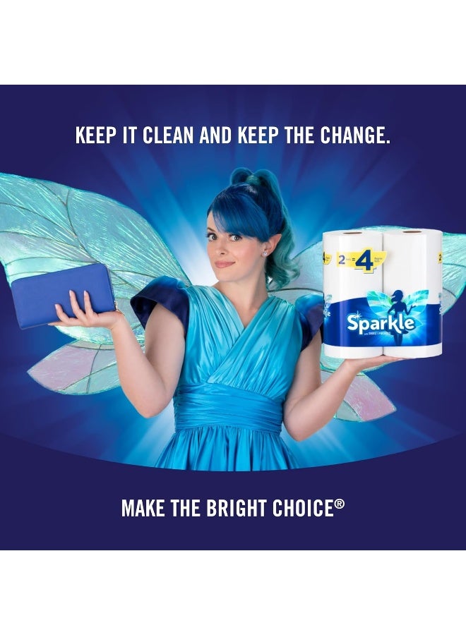 Sparkle Tear-A-Square Paper Towels, 2 Double Rolls = 4 Regular Rolls, Customizable Sheet Size Paper Towel - Image 2