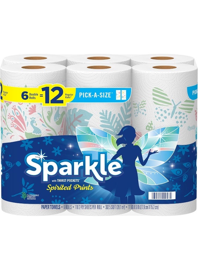 Sparkle Tear-A-Square Paper Towels, 2 Double Rolls = 4 Regular Rolls, Customizable Sheet Size Paper Towel - Image 1