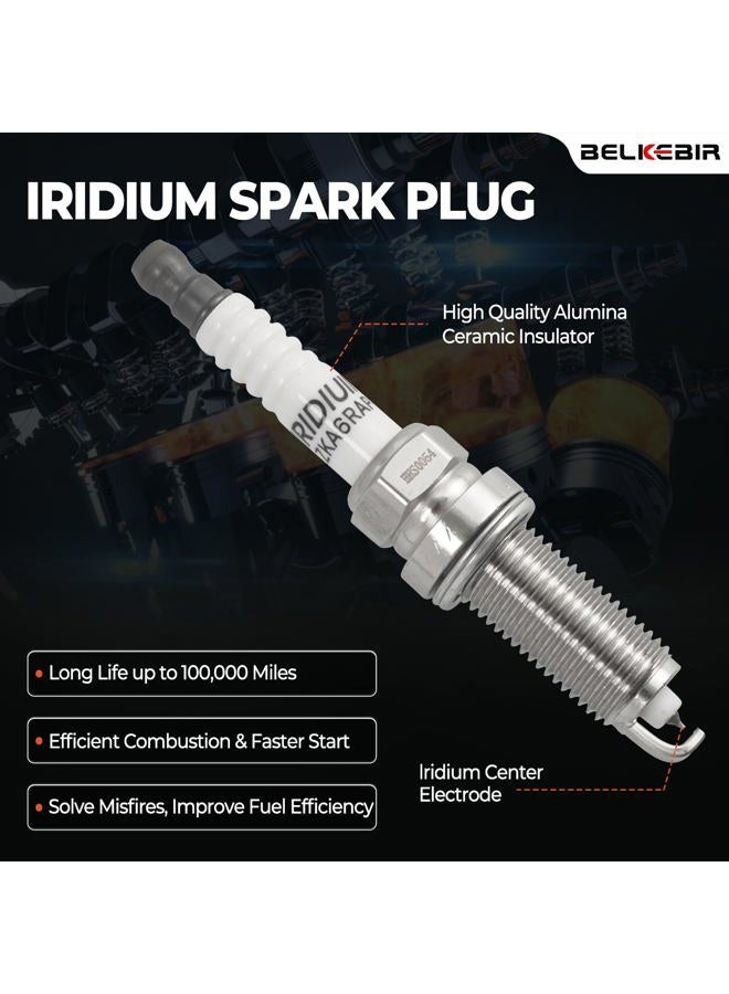 BELKEBIR 4PCS Ignition Coil Packs & Iridium Spark Plugs Compatible with 2005-2019 Nissan Altima Cube Rogue Sentra NP300 Versa NV200, Infiniti FX50 M56 Q70 QX60 QX70 1.6L 1.8L 2.0L 2.5L L4 Replace UF549 C1696 - Image 5