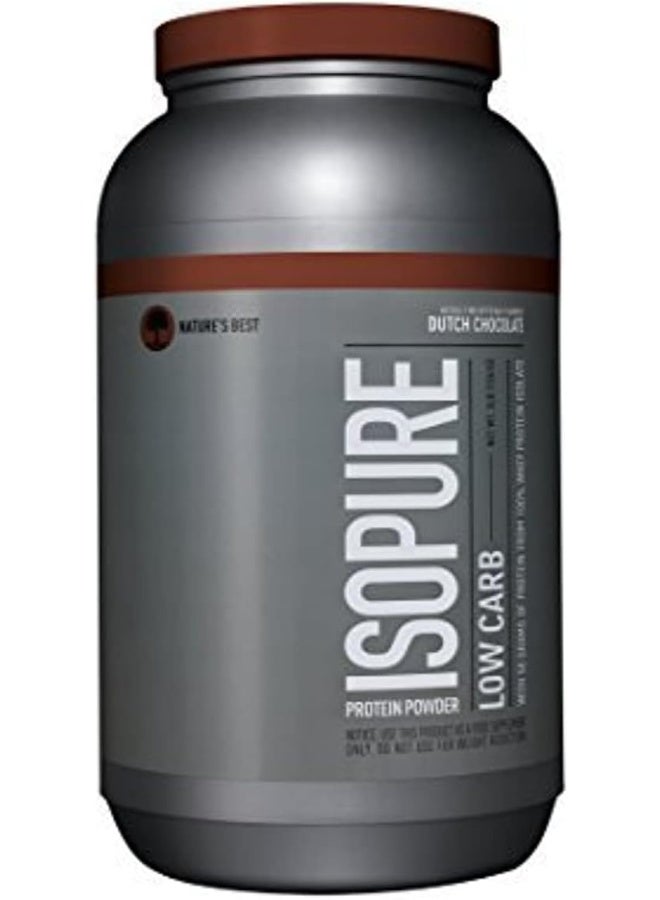 Isopure Low Carb Protein Powder, Dutch Chocolate, 3 Lb - Image 1