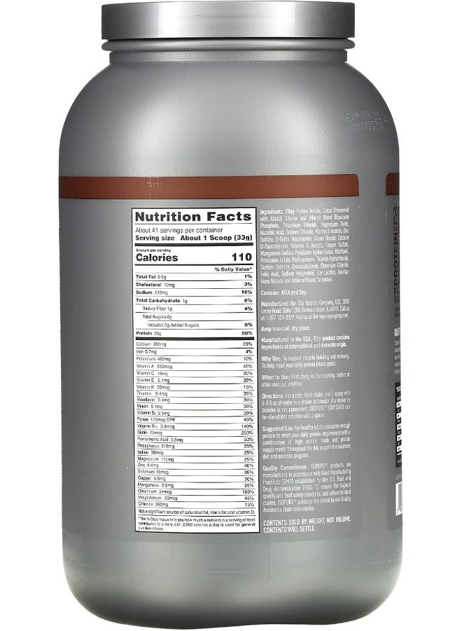 Isopure Low Carb Protein Powder, Dutch Chocolate, 3 Lb - Image 2