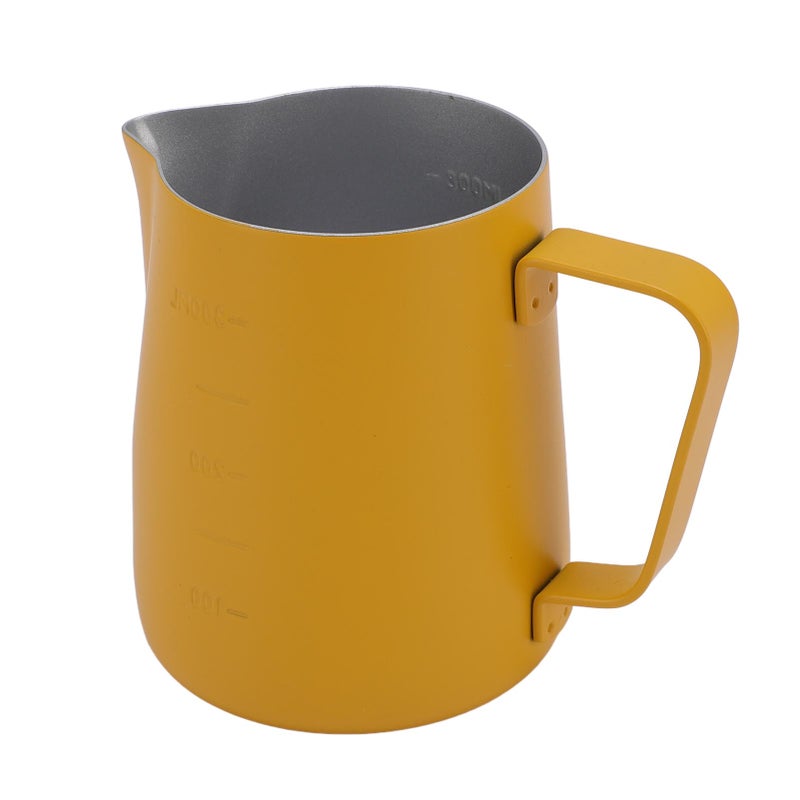 Milk Frothing Pitcher 304 Stainless Steel Latte Art Cup Coffee Accessories Yellow 300ML - Image 4