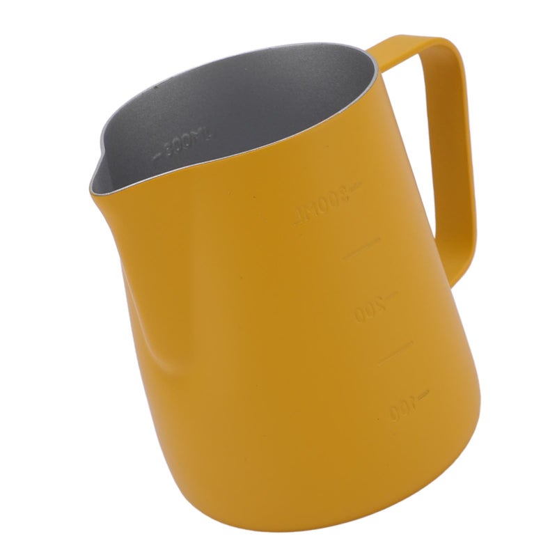Milk Frothing Pitcher 304 Stainless Steel Latte Art Cup Coffee Accessories Yellow 300ML - Image 2