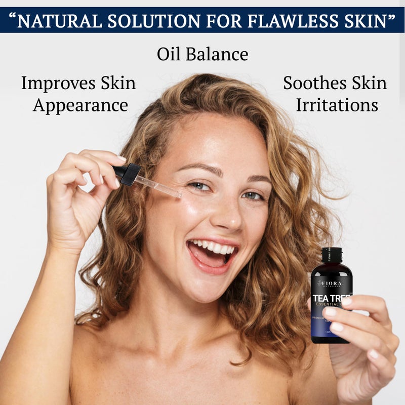 Fiora Naturals Tea Tree Oil for Toenails - 100% Pure Tea Tree Essential Oil for Skin, Foot Care, Piercing, Dandruff, Hair & Scalp Care. Natural Remedy for Discolored and Damaged Nails, Pure Melaleuca Alternifolia - Image 5