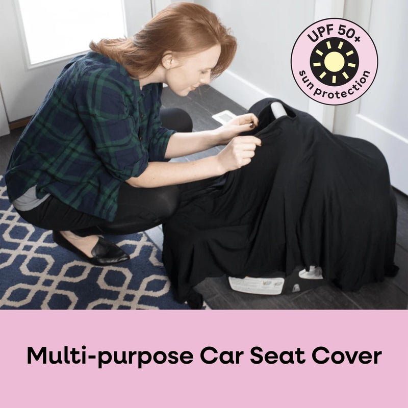 Bamboobies Nursing Cover for Breastfeeding - Ultra-soft, Lightweight - Multi-use - One Size, Black Poncho. - Image 3