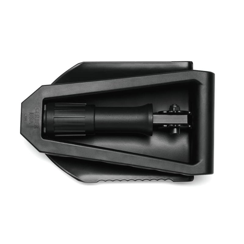 Gerber مجرفة جيربر القابلة للطي E-Tool، مجرفة تخييم ثقيلة، معدات بقاء مدمجة، سوداء - Image 2