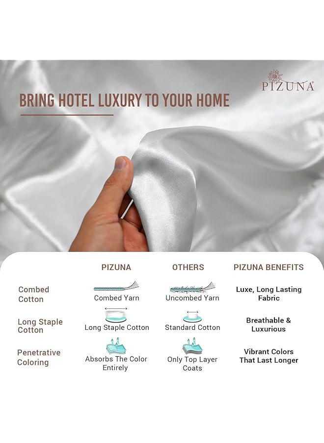 erorex - 100 Percent Cotton Queen Fitted Sheet 160X200 Cm White 400 Thread Count Long Staple Cotton Sateen Weave Fitted Sheet Queen Size With Deep Pocket Sheet Fits 40Cm Fitted Bed Sheet 1 Pc - Image 1
