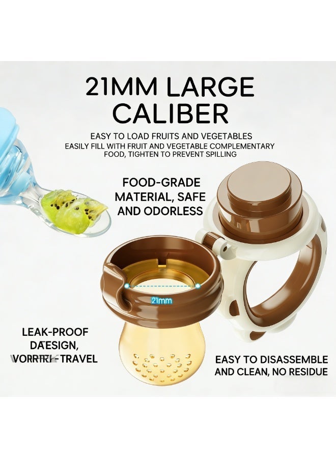 CESETH 2-Pack Silicone Baby Food Feeder Pacifier, Bpa-Free Fruit Teething Feeder For Infants, Reusable Teething Pacifier For Fresh Fruits, Vegetables & Purees - Image 2