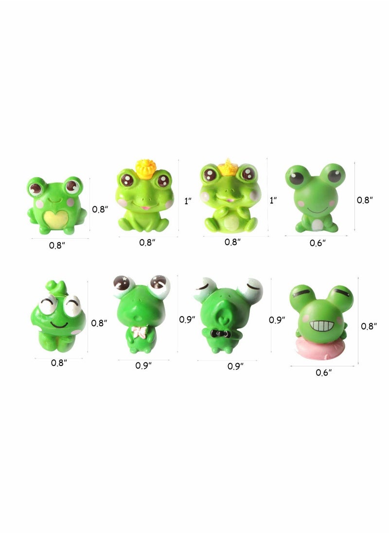 Excefore - Frog Toys, Mini Garden Animal Ornaments Fairy Tale Garden Miniature Moss Landscape Crafts for Home Party Decorations 8 Pieces - Image 1