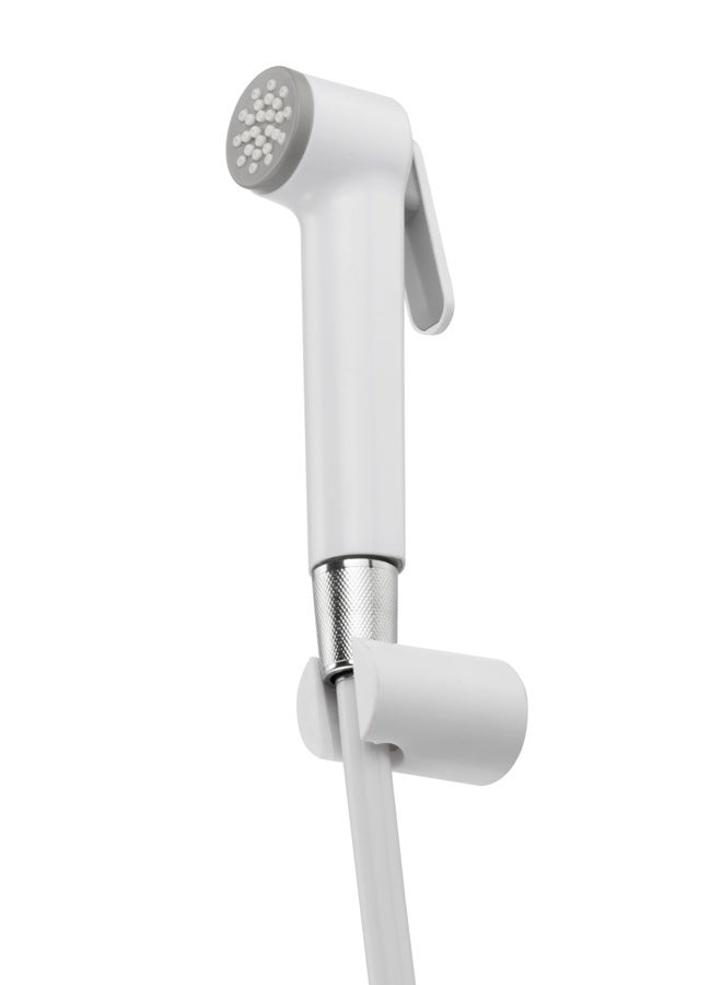 LAWAZIM ABS Bidet Set with 1.2m Hose - White - Handheld Bidet Sprayer Kit with Holder, Adjustable Water Pressure, and Leak-Proof Design - Ideal for Personal Hygiene, Toilet, and Bathroom Cleaning - Image 1