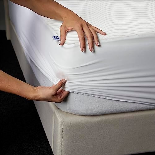 Sealy Clean Protection Waterproof Fitted Mattress Protector King Comfort Soft Knit Top Sidewall Mattress Cover (White) - Image 5
