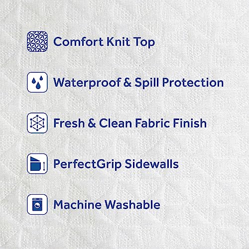 Sealy Clean Protection Waterproof Fitted Mattress Protector King Comfort Soft Knit Top Sidewall Mattress Cover (White) - Image 3