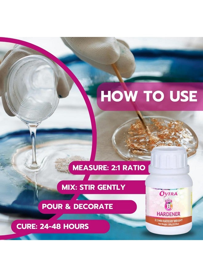 Oytra أويتراريسين فن سائل مقوي لمجموعة مواد الحرف للمبتدئين طلاء شفاف كريستالي فائق الشفافية إبوكسي بنسبة 2:1 لإطلاق الفقاعات مجموعة مجوهرات الفنانين صب طاولة مشروع DIY (300 جرام) - Image 4