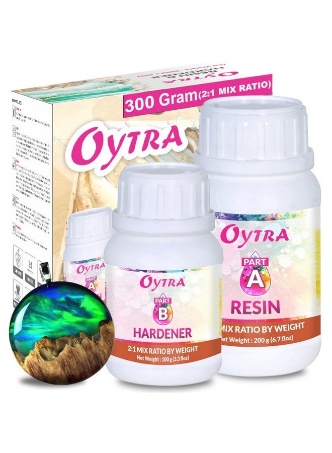 Oytra أويتراريسين فن سائل مقوي لمجموعة مواد الحرف للمبتدئين طلاء شفاف كريستالي فائق الشفافية إبوكسي بنسبة 2:1 لإطلاق الفقاعات مجموعة مجوهرات الفنانين صب طاولة مشروع DIY (300 جرام) - Image 1