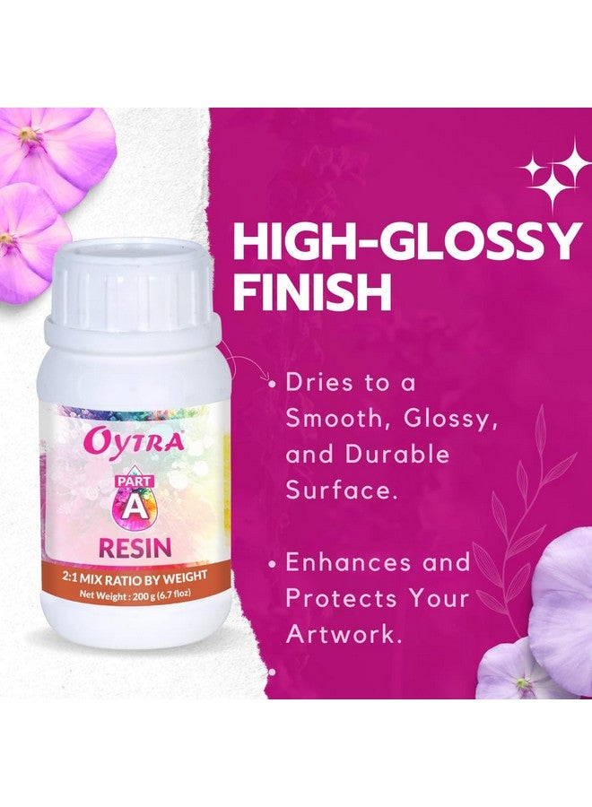Oytra أويتراريسين فن سائل مقوي لمجموعة مواد الحرف للمبتدئين طلاء شفاف كريستالي فائق الشفافية إبوكسي بنسبة 2:1 لإطلاق الفقاعات مجموعة مجوهرات الفنانين صب طاولة مشروع DIY (300 جرام) - Image 3