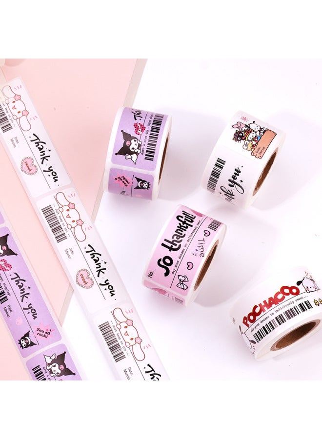 Liyuan Little Red Riding Book Bill Wind Sealing Sticker 120pcs/roll Coated Paper Sticker Sanrio Sealing Sticker - Image 3