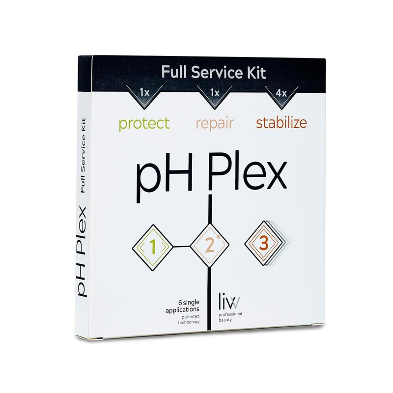 LIW pH Plex Full Service Kit  Protect Repair  Stabilize Hair Care Treatment for All Hair Types  Use with Home Hair Color  Bleach Products  1 Month Supply