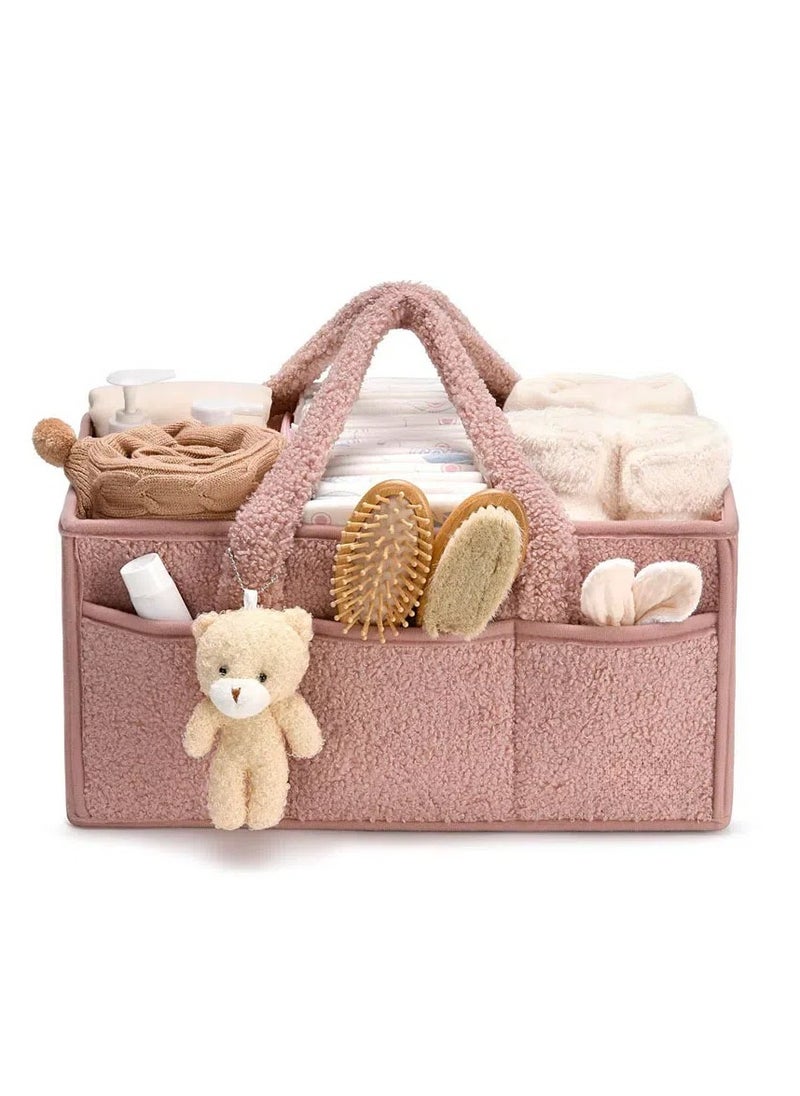 Gonice Baby Diaper Caddy Organizer for Changing Table, Baby Storage Basket for Diapers and Baby Wipes, Gift for Baby Shower, Car Caddy Organizer, Nursery Diaper Organizer, Portable Diaper Storage 