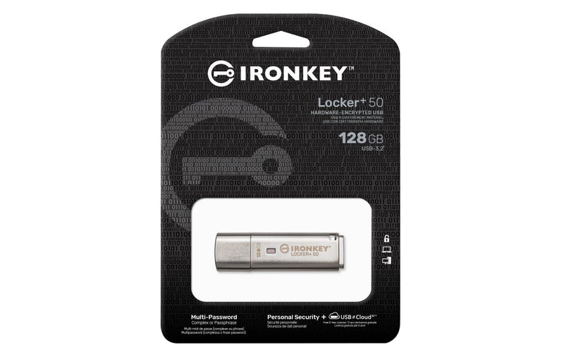 Kingston Ironkey Locker+ 50 128GB Encrypted USB Flash Drive | USB 3.2 Gen 1 | XTS-AES Protection | Multi-Password Security Options | Automatic Cloud Backup | Metal Casing | IKLP50/128GB - Image 5