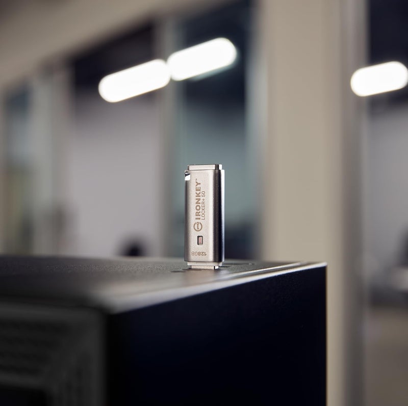 Kingston Ironkey Locker+ 50 128GB Encrypted USB Flash Drive | USB 3.2 Gen 1 | XTS-AES Protection | Multi-Password Security Options | Automatic Cloud Backup | Metal Casing | IKLP50/128GB - Image 2