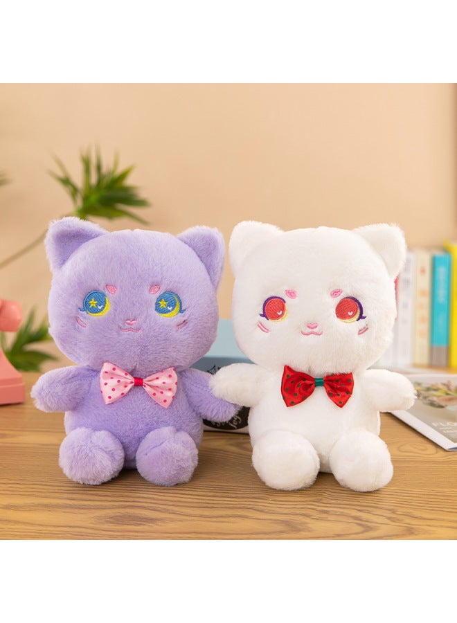 Plush Toy 8-inch Grab Machine Doll Cute Cartoon Small Animal Doll Doll Pillow Gift Gift Batch-Color:Bow Tie Cat - Image 1