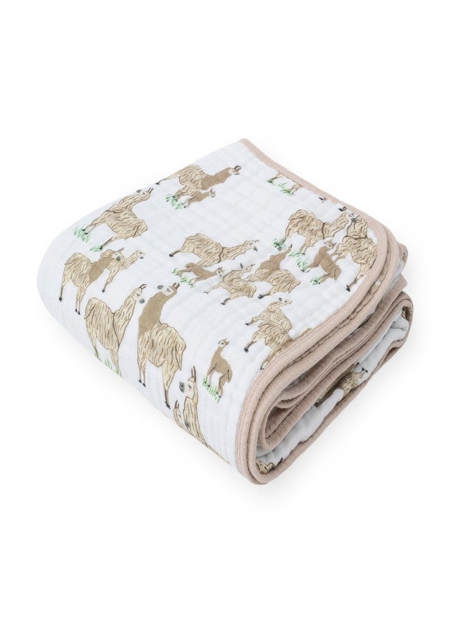 Little Unicorn Original Premium Cotton Quilt | Multi-Layered & Extra-Soft Muslin Fabric |for Babies & Toddlers (Llama Llama) - Image 1