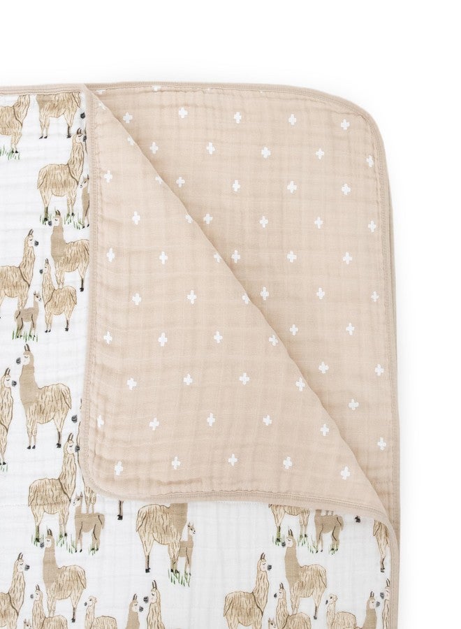 Little Unicorn Original Premium Cotton Quilt | Multi-Layered & Extra-Soft Muslin Fabric |for Babies & Toddlers (Llama Llama) - Image 3