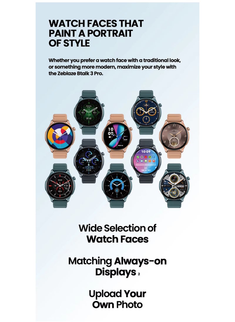 Zeblaze - Zeblaze Btalk 3 Pro Smart Watch AMOLED Display Hi-Fi Bluetooth Phone Calls Health and Fitness Tracking New SmartWatch - Image 1
