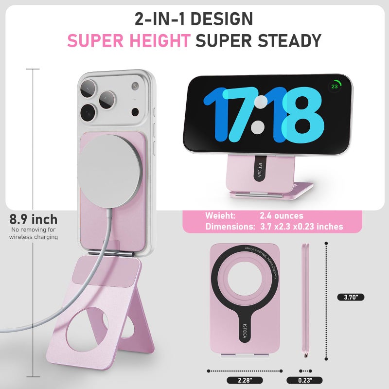 1ST IDEA Magnetic Tripod for iPhone, Aluminium Phone Tripod Stand Compatible with Magsafe iPhone 17/16/15/14/13/12 Series, Foldable Strong Magnetic Phone Stand & Travel Essentials Accessories - Image 2