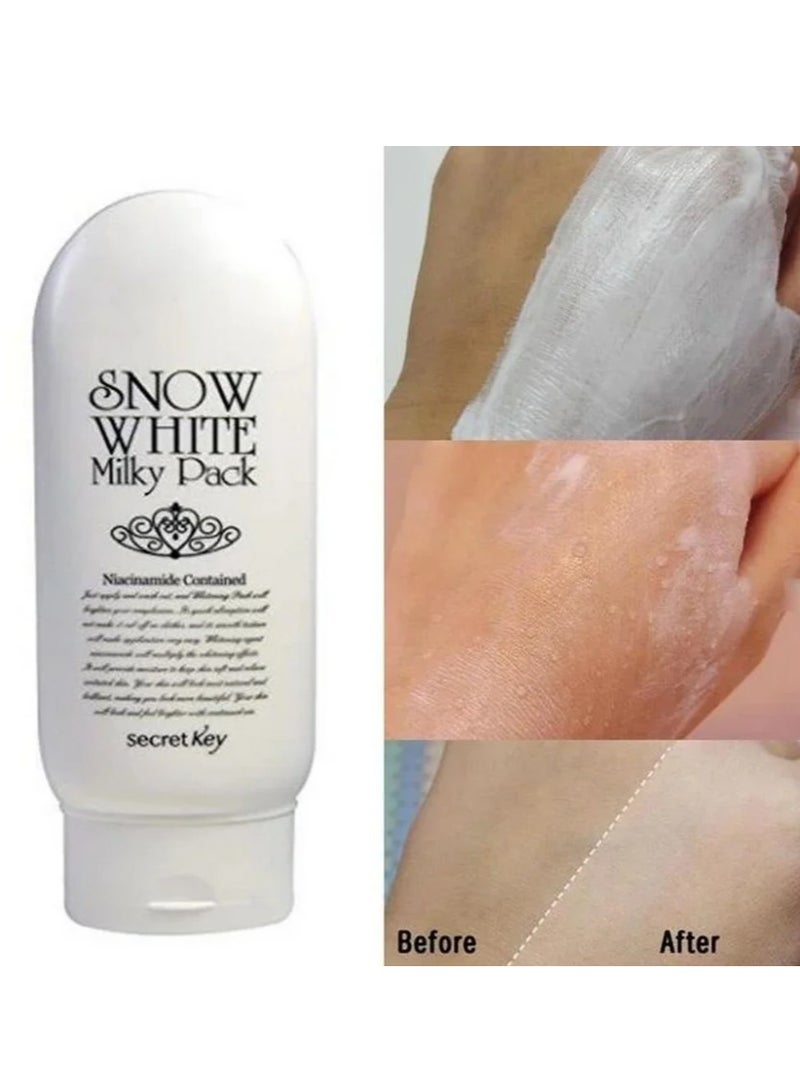 Secret Key Snow White Milky Pack Whitening Face & Body Cream, 200g - Image 3