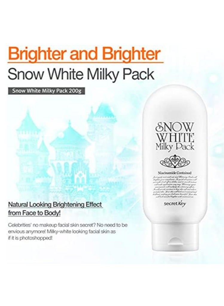 Secret Key Snow White Milky Pack Whitening Face & Body Cream, 200g - Image 4