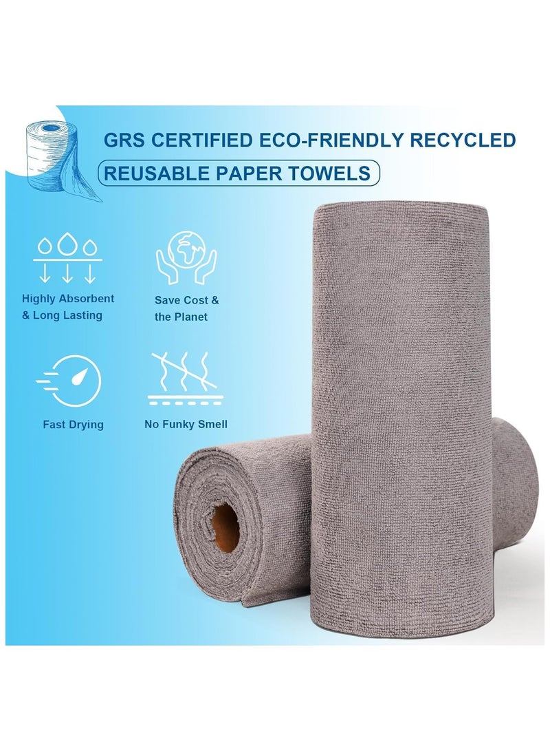 2 Pack Tearable Disposable Dish Cloths, Reusable Wet Dry Cleaning Cloth, Non-Stick Household Kitchen Window Wiping Rags, Microfiber Cleaning Cloth, Paper Towels - Image 2