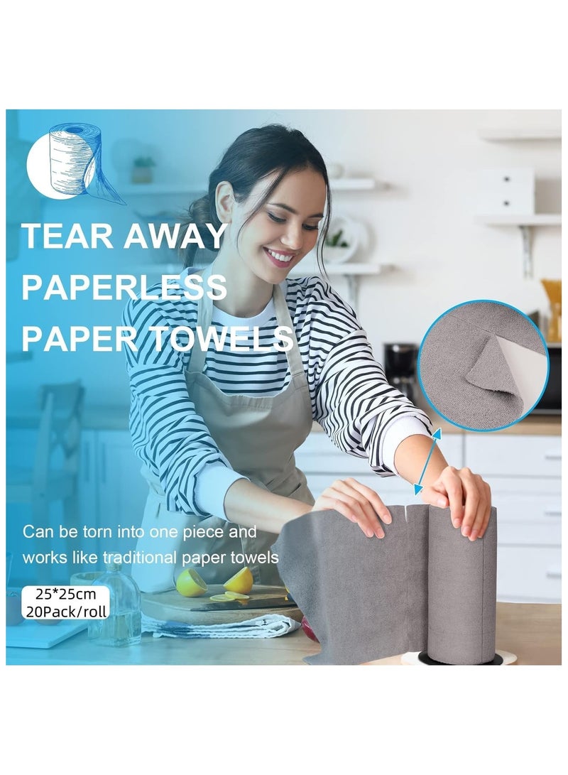 2 Pack Tearable Disposable Dish Cloths, Reusable Wet Dry Cleaning Cloth, Non-Stick Household Kitchen Window Wiping Rags, Microfiber Cleaning Cloth, Paper Towels - Image 4