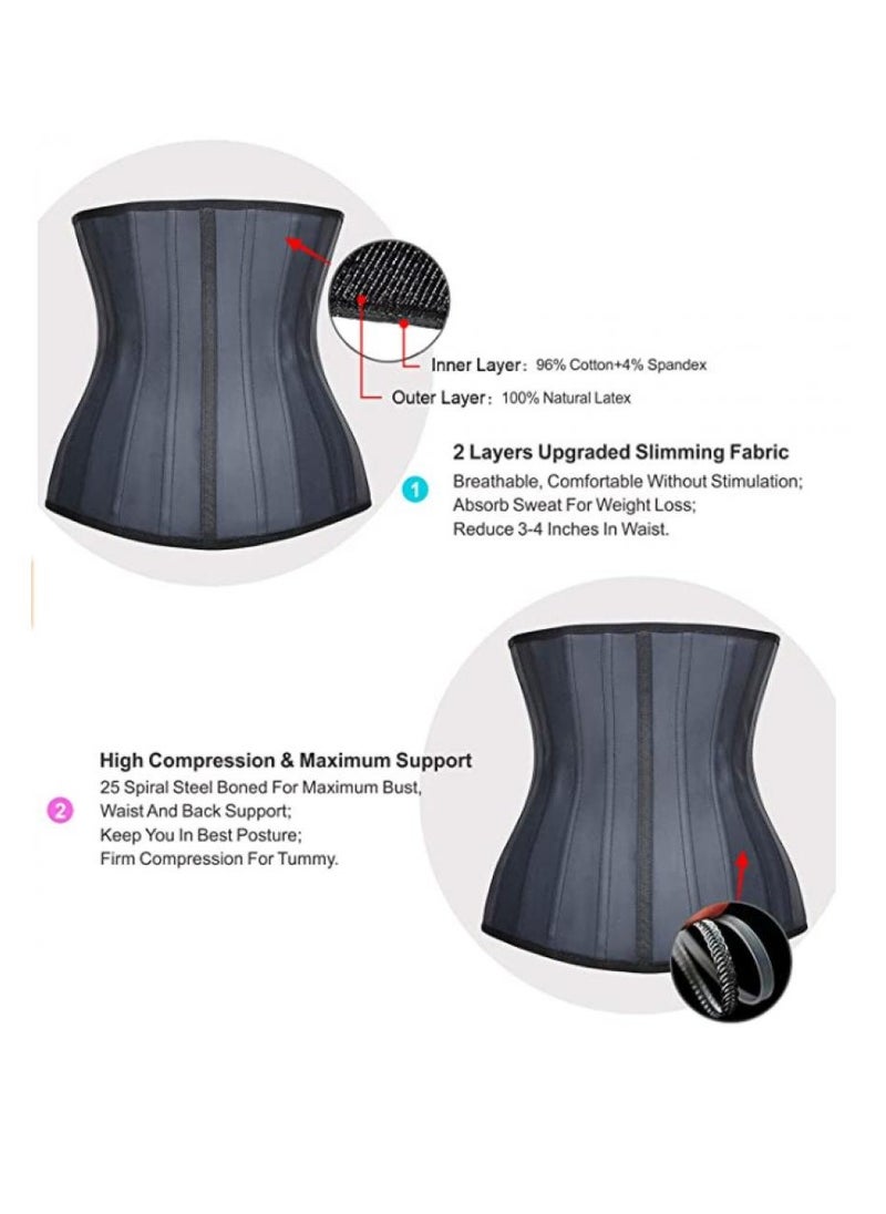 Alissa XXXL Waist Trainer for Women Latex  Cincher Hourglass Body Shaper 4 Hooks Underbust Waist Corsets  - Image 2