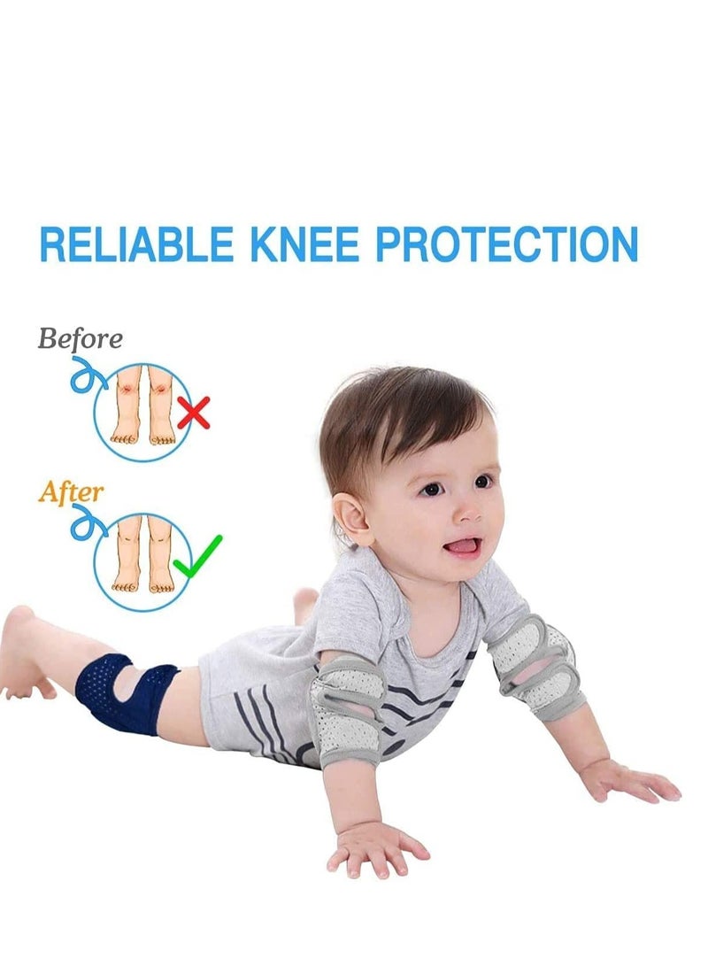 جوارب زحف مضادة للانزلاق للأطفال الرضع والأطفال الصغار مصنوعة من القطن الناعم مع وسادات قبضة 3 أزواج هدية مثالية للمولودين الجدد - Image 3