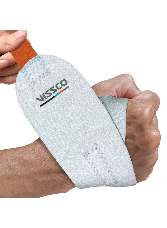 VISSCO دعامة المعصم من فيسكو (نيوبرين)، دعم للمعصم، دعامة المعصم للرياضة، كرة الريشة، الهوكي، الكريكيت، الصالة الرياضية والتمارين، إصابات الرياضة وآلام المعصم (رمادي) - Image 1
