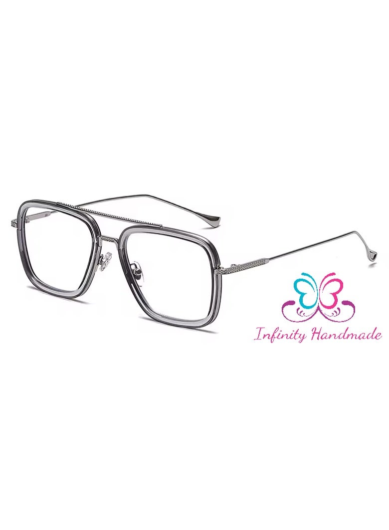 Blue Light Computer and Mobile Glasses – Stylish Square Metal Frame for Men and Women – Anti-Blue Light and Anti-Fatigue Lenses for Reading, Working, Studying, and Gaming - Image 1