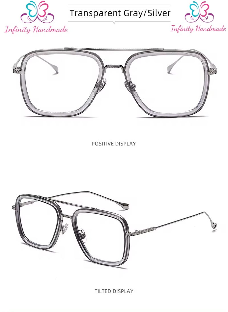 Blue Light Computer and Mobile Glasses – Stylish Square Metal Frame for Men and Women – Anti-Blue Light and Anti-Fatigue Lenses for Reading, Working, Studying, and Gaming - Image 2