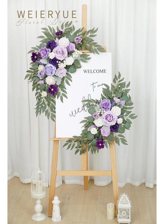WEIERYUE Artificial Wedding Arch Flowers Kit(Pack of 2) for Wedding Arch, Bridal Shower, Ceremony and Reception Backdrop Decoration (Dancing Purple Kelsang Flowers) - Image 2