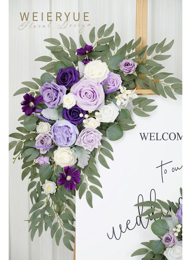 WEIERYUE Artificial Wedding Arch Flowers Kit(Pack of 2) for Wedding Arch, Bridal Shower, Ceremony and Reception Backdrop Decoration (Dancing Purple Kelsang Flowers) - Image 3