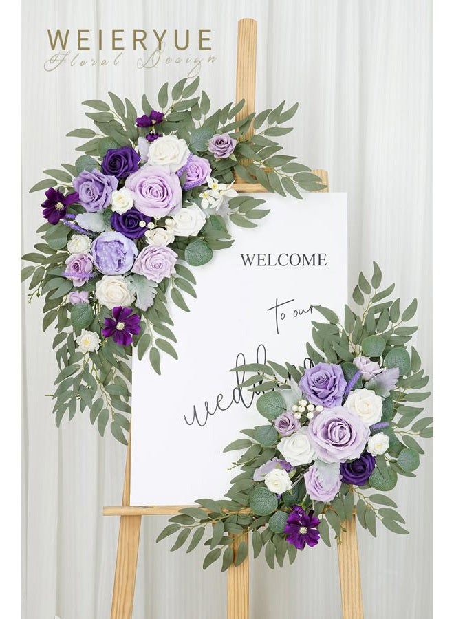 WEIERYUE Artificial Wedding Arch Flowers Kit(Pack of 2) for Wedding Arch, Bridal Shower, Ceremony and Reception Backdrop Decoration (Dancing Purple Kelsang Flowers) - Image 5