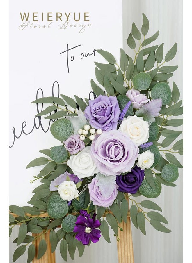 WEIERYUE Artificial Wedding Arch Flowers Kit(Pack of 2) for Wedding Arch, Bridal Shower, Ceremony and Reception Backdrop Decoration (Dancing Purple Kelsang Flowers) - Image 4
