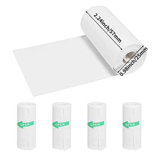 AURTEC Thermal Adhesive Sticker 57 x 25 for Mini Thermal Printer, Cash Register, POS Receipt, Inkless Print Black and White Paper, Coreless, 5 Rolls - Image 3