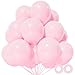 KUULBELA 110pcs Light Pink Balloon 12 inch Light Pink Latex Balloons for Birthday Party Baby Shower Weddingwith 2 Ribbons - Image 2