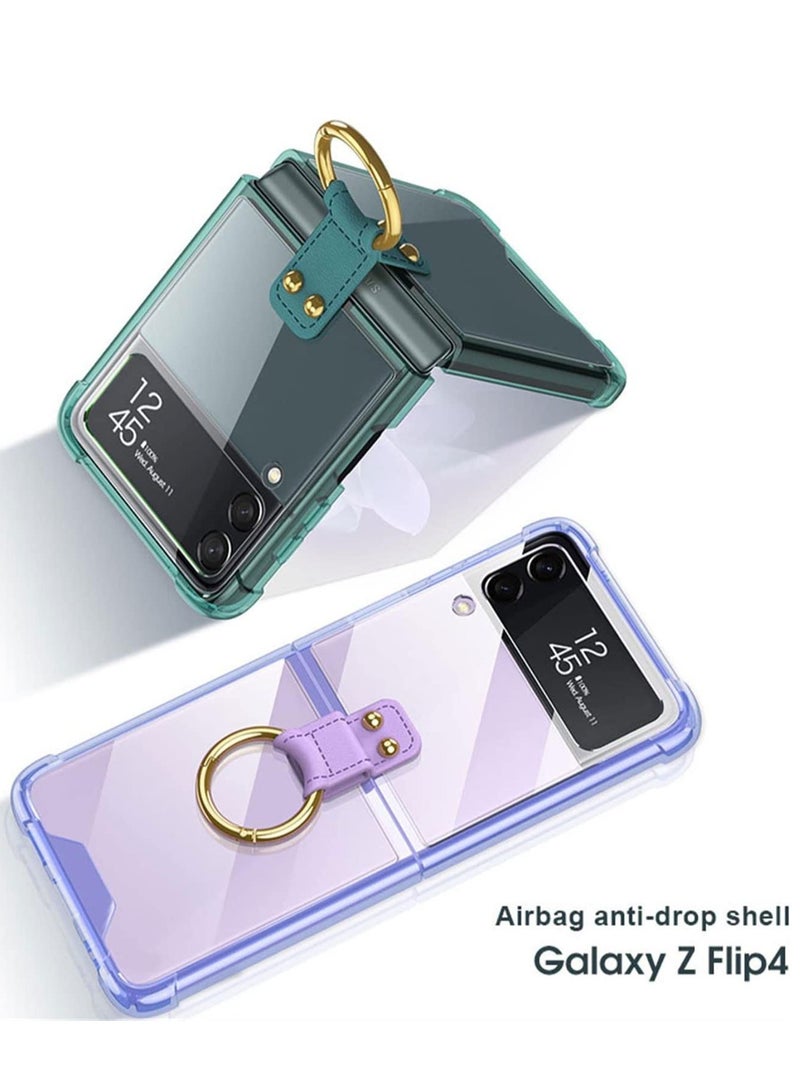 ELTRAZONE Samsung Z Flip 4 Case, Galaxy Z Flip 4 Clear Case with Ring Stand Protective Cover for Samsung Galaxy Z Flip 4 5G - Image 3